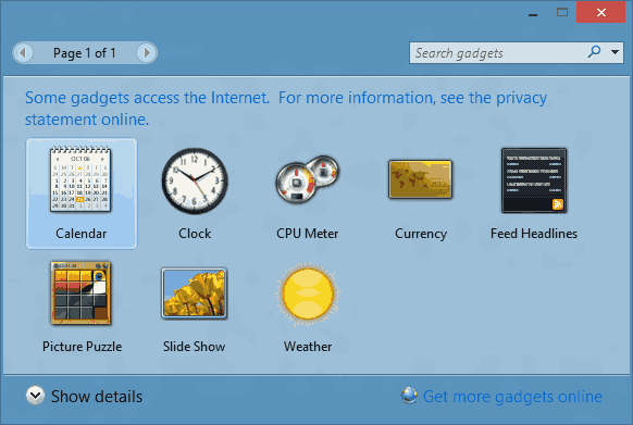 Download Desktop Gadgets and Sidebar for Windows 10