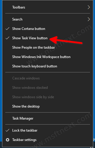 Disable Task View Button In Windows 10 Taskbar