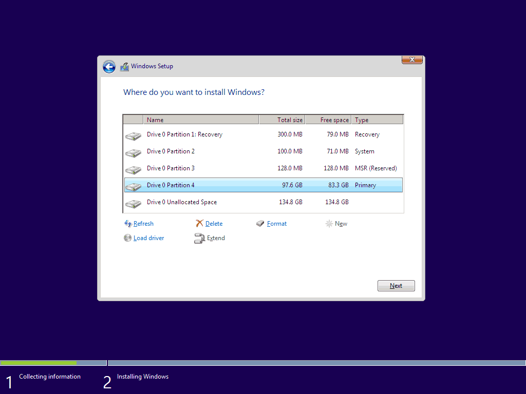 Windows 10 Install Using UEFI