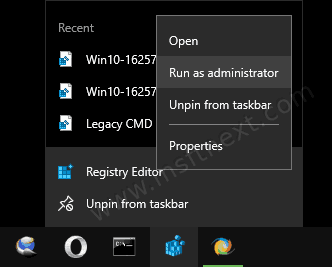 Taskbar Context Menu Run As Admin