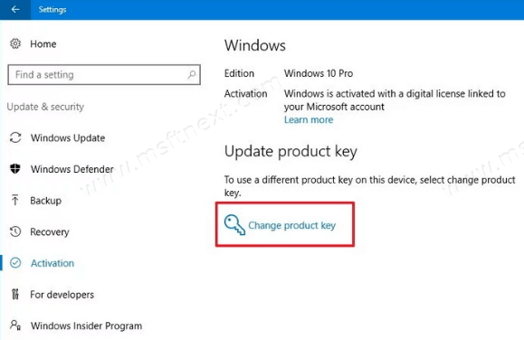 Windows 10 Change Product Key From Settings