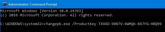 Windows 10 Change Product Key With Changepk