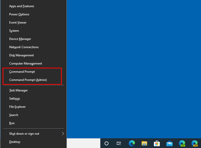 Replace PowerShell with Command Prompt in Start Button Context Menu