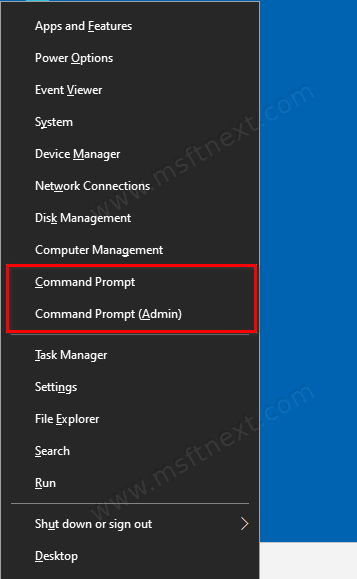 Windows 10 Command Prompt In Win+X