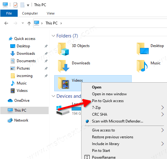 Windows 10 Pin Folder To Quick Access