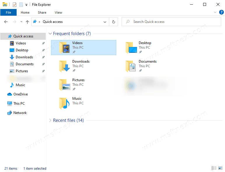 Pin Folder to Quick Access in Windows 10 File Explorer