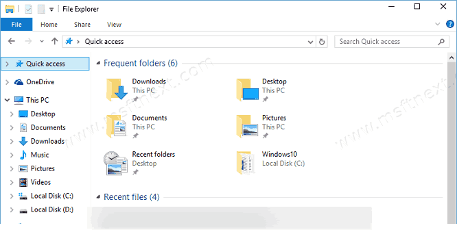 Quick Access Frequent Folders