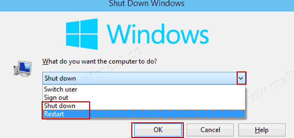 Windows 10 Shut Down Windows Alt+F4 Dialog