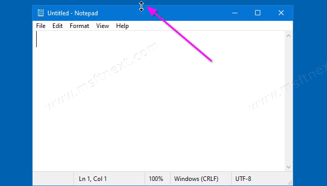 Move Cursor To The Top Edge Of A Window