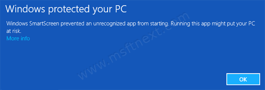 Windows 10 SmartScreen Warning