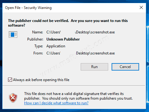 Windows 10 Publisher Cannot Be Verified