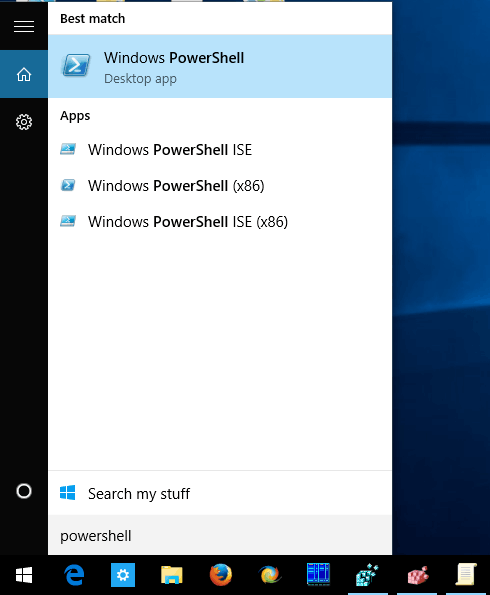 Windows 10 Run Powershell From Search