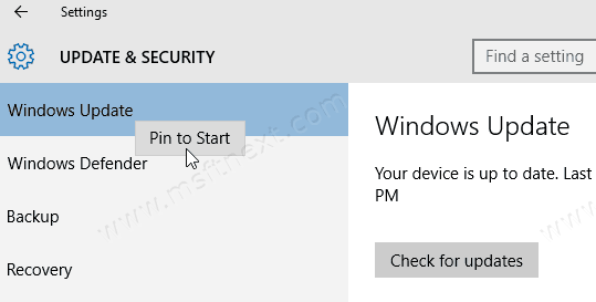 Pin Windows Update