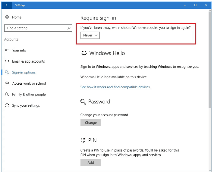 Disable Sleep Password In Windows 10
