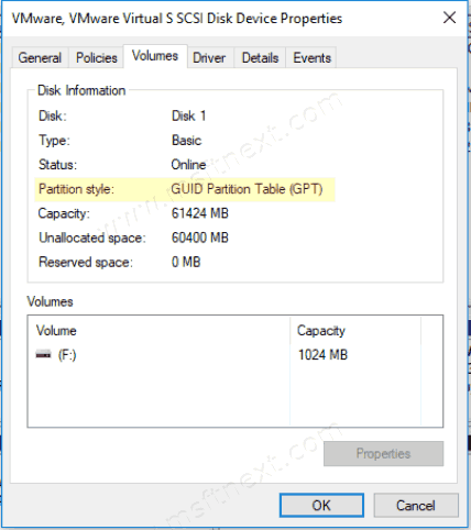 Windows 10 Disk Type GPT
