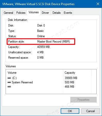 Windows 10 Disk Type MBR