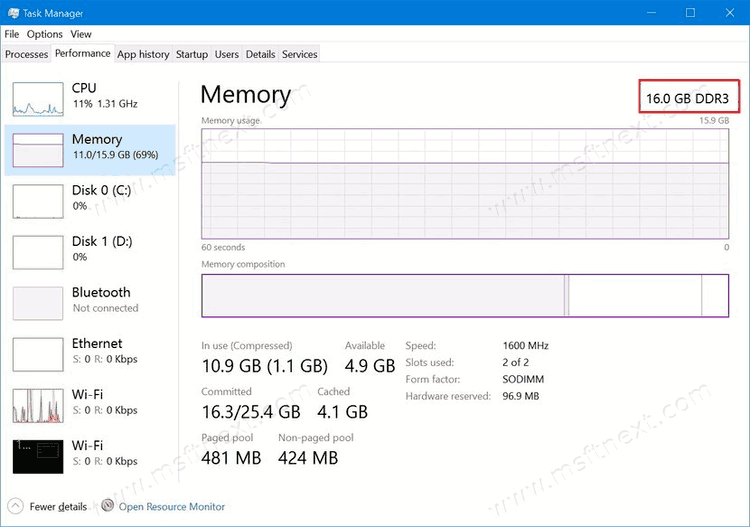 Find DDR Memory Type In Windows 10