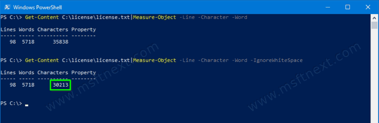 How to Get Number of Words, Chars and Lines in File in Windows 10