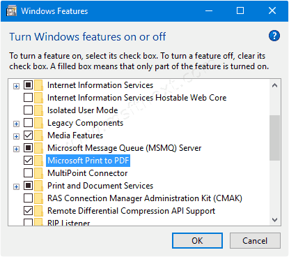 Add Print To Pdf In Windows Features