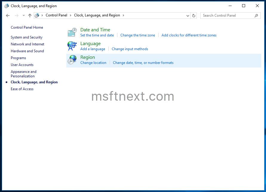 Region (home) location – change in Windows 10