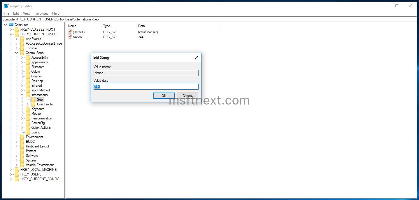 how to change mail region