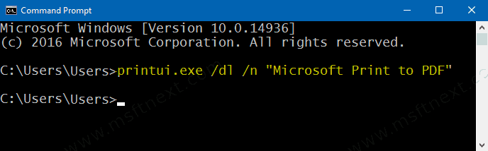 Remove Ms Print To Pdf From Cmd