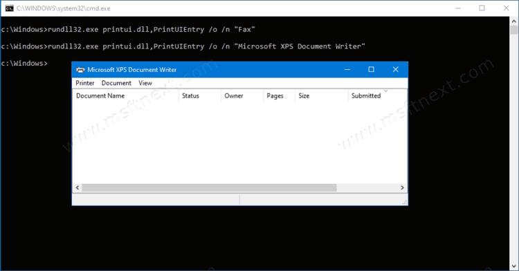 Open Printer Queue From Command Prompt