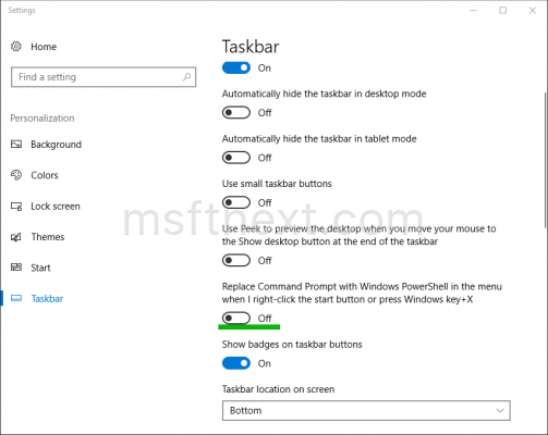 Windows 10 Enable Win+X Command Prompt