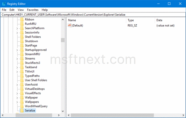Create Serialize Key In Windows 10