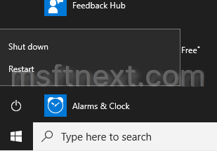 Windows 10 Shutdown Menu 