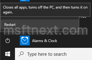 Windows 10 Shutdown Menu Restart Command 