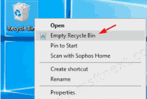 Empty Recycle Bin Context Menu
