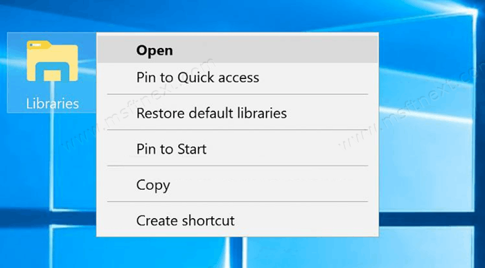 Windows 10 Libraries Desktop Icon