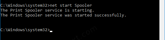 Start Spooler Windows Service