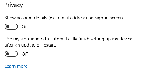 Windows 10 Sign In Automatic Updates