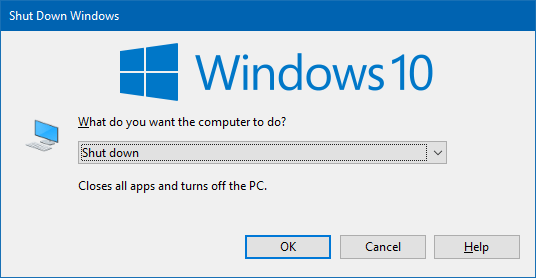 Shutdown Windows Dialog