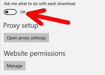 Disable Edge Download Prompt in Windows 10