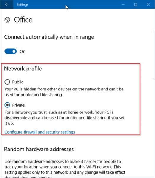 Set Network Location To Public Or Private In Windows 10