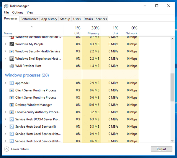 Task Manager Windows Processes Group