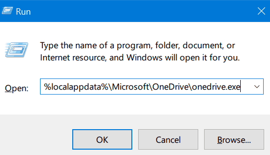 Relaunch Onedrive Windows 10