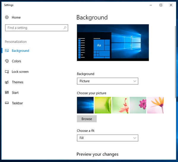 Clear Desktop Background Wallpaper History in Windows 10