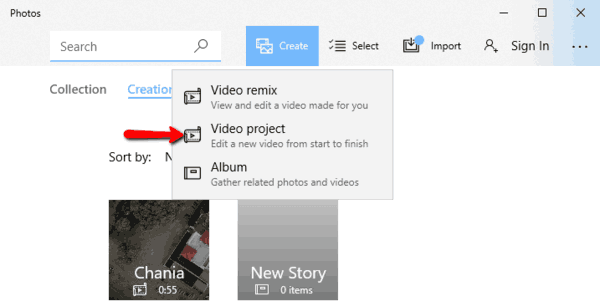 Combine Videos Windows 10 Step 1