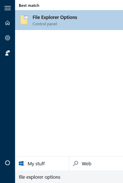 Open Folder Options In Windows 10