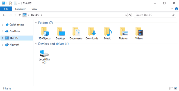 Open File Explorer to This PC Instead of Quick Access