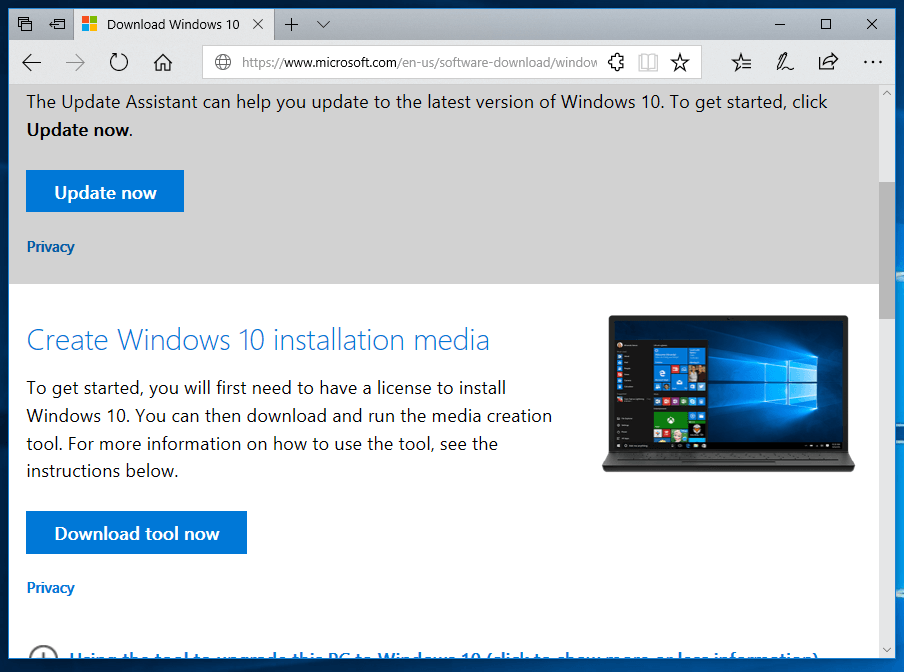 Windows 10 ISO Download Page