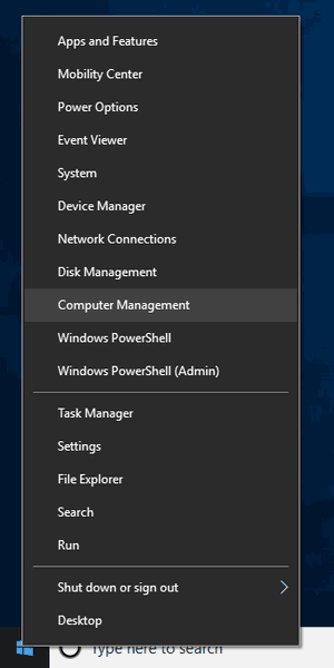 Windows 10 Open Computer Management