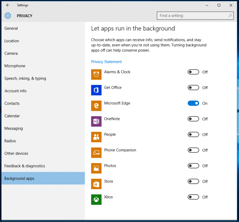windows 10 stop apps running in background