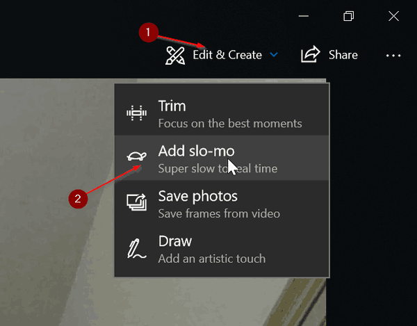 Add Slow Motion Effect To Videos In Windows 10 Step 2