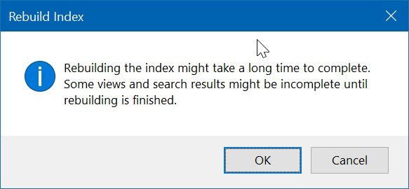 Rebuild Search Index Prompt