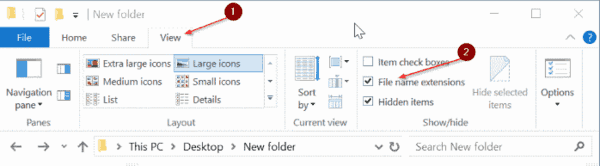 Show Or Hide File Extensions Windows 10